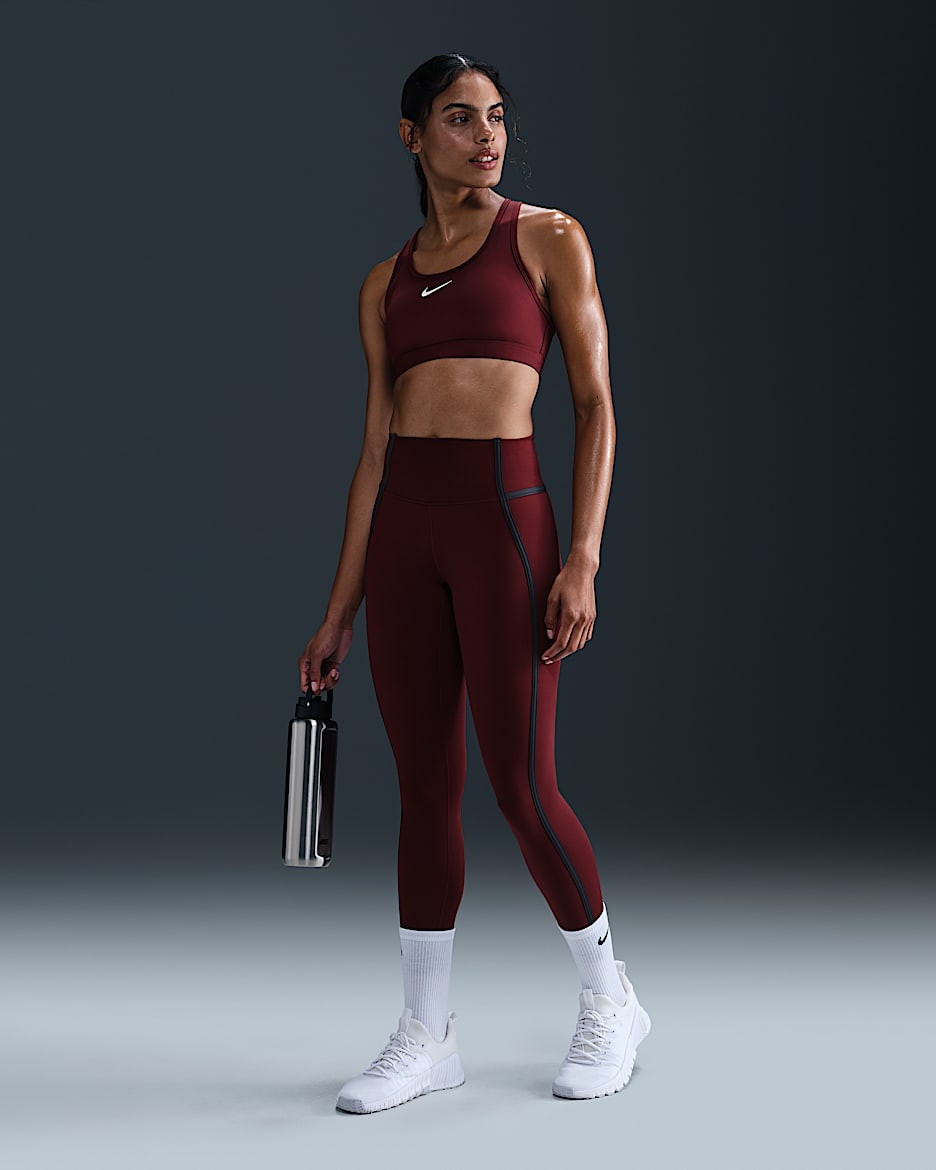 Nike One Women's High-Waisted 7/8 Leggings - Dark Team Red/Armory Navy/Black