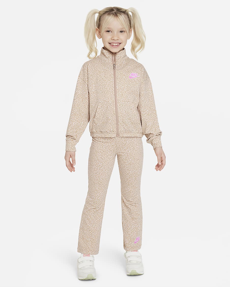Nike Notebook Printed Full-Zip and Leggings Set Little Kids 2-Piece Set - Hemp
