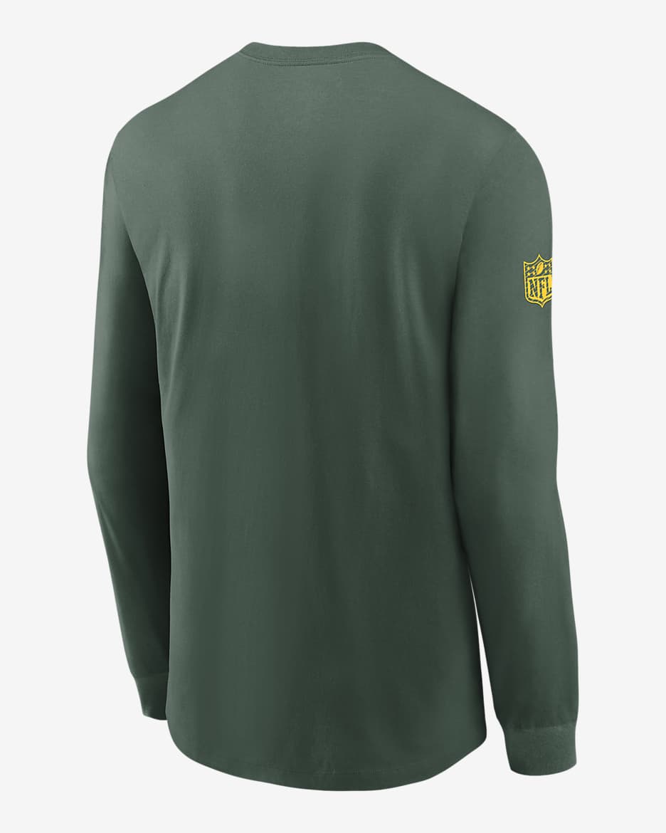 Green Bay Packers Sideline Team Issue Men's Nike Dri-FIT NFL Long-Sleeve T-Shirt - Hunter Green