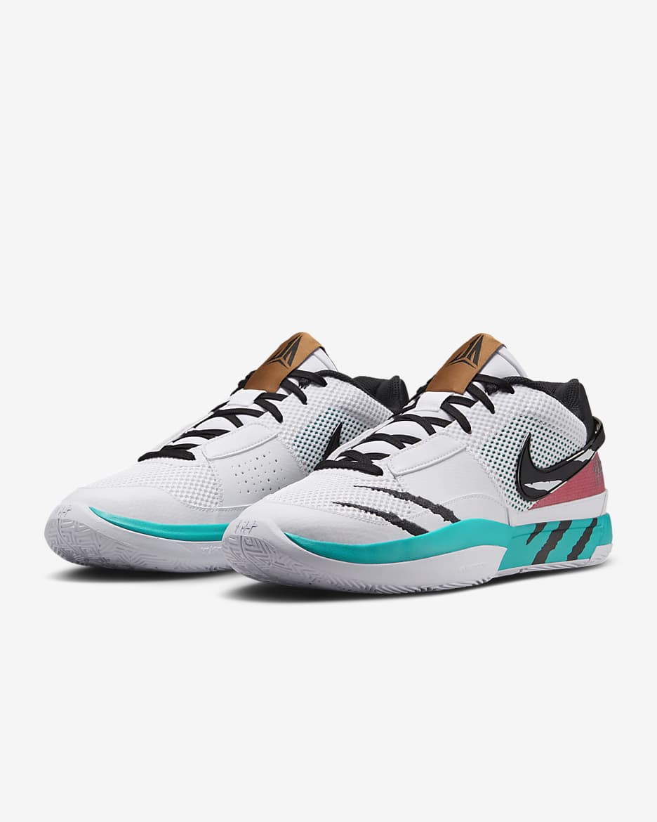 Ja 1 "Scratch" EP Basketball Shoes - White/Turbo Green/University Red/Black