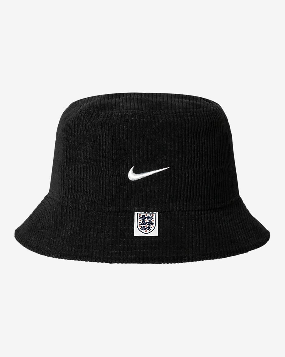 Gorro tipo pescador de fútbol Nike de pana England - Negro