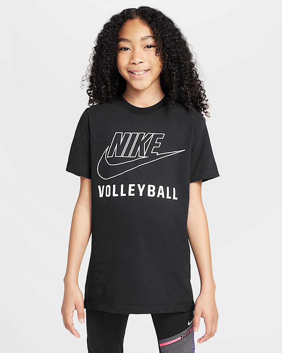 Playera de vóleibol para niños talla grande Nike Swoosh - Blanco