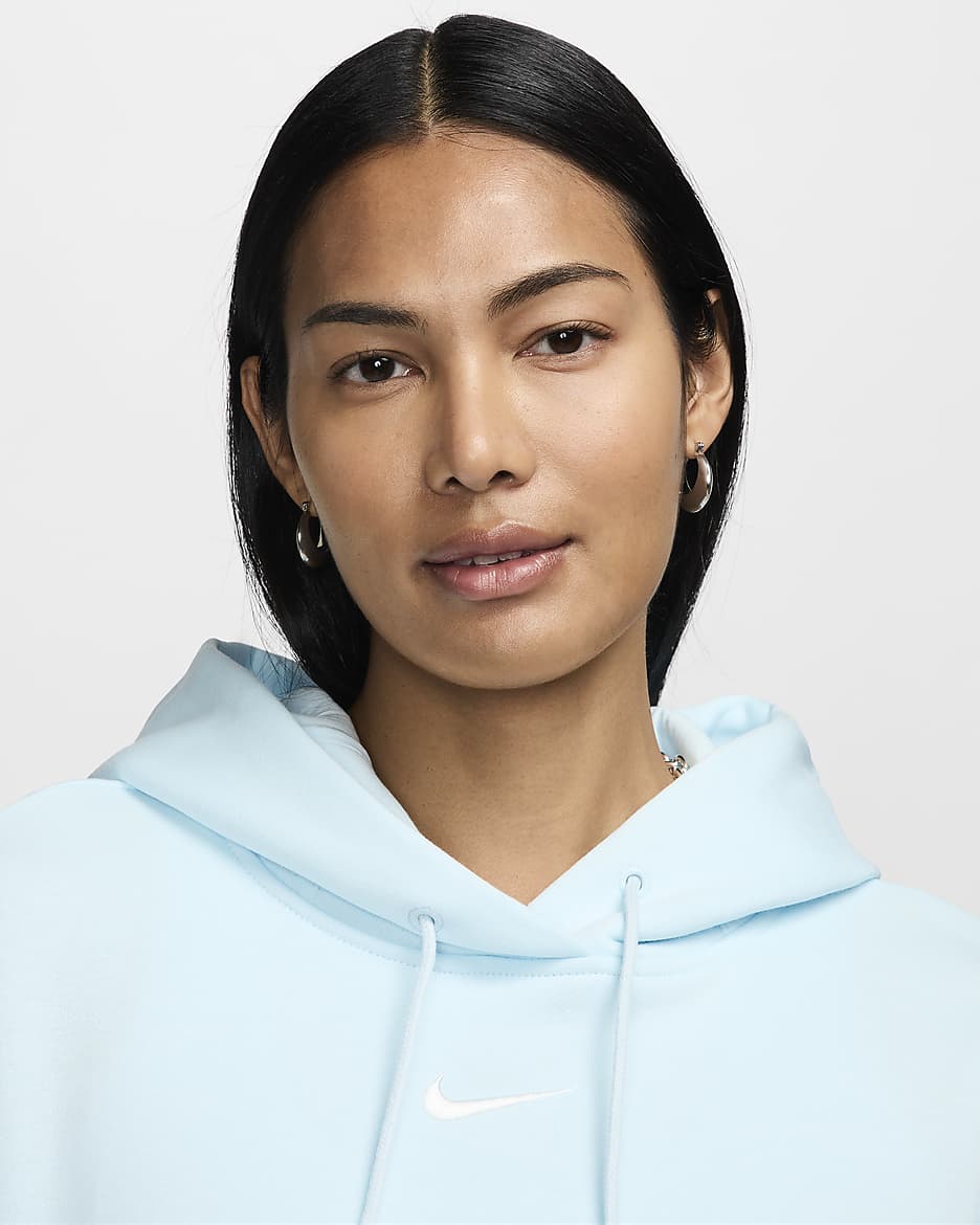 Nike Sportswear Phoenix Fleece Women's Oversized Pullover Hoodie - Glacier Blue/Sail