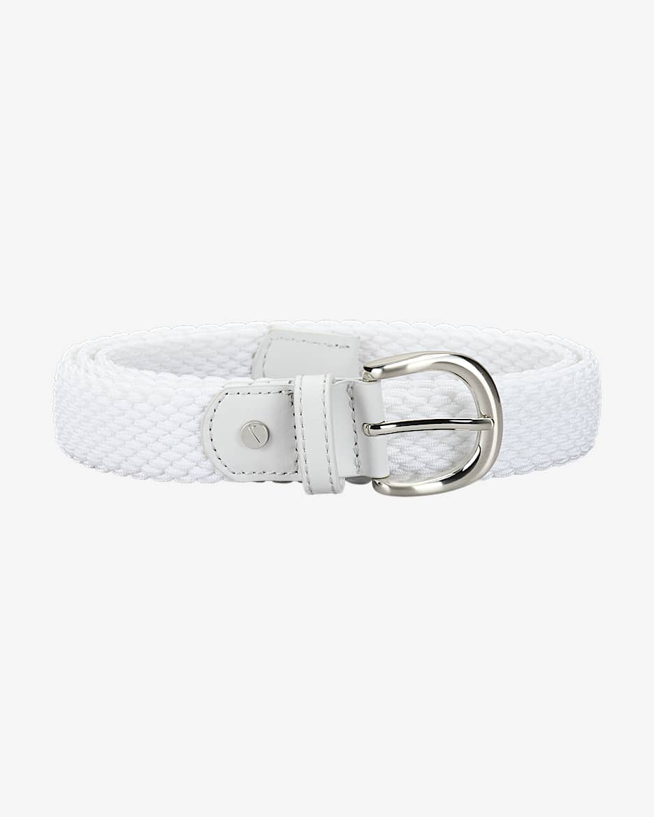 Nike Women's Solid Stretch Woven Golf Belt - White