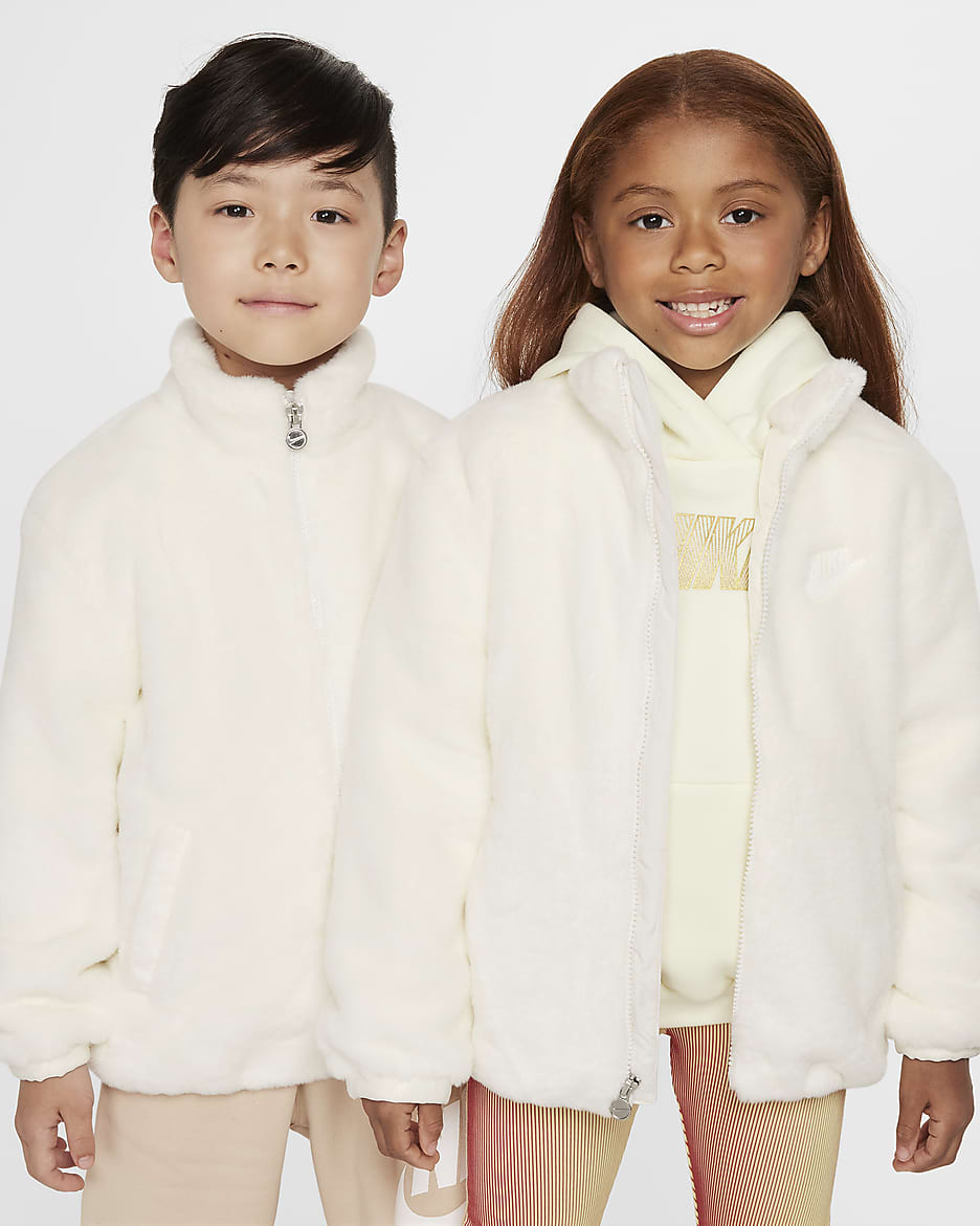 Nike Little Kids' Faux Fur Jacket - Sail