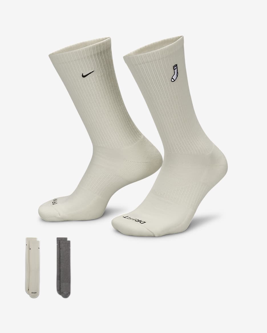 Nike Everyday Plus Cushioned Crew Socks (2 Pairs) - Multi-Colour