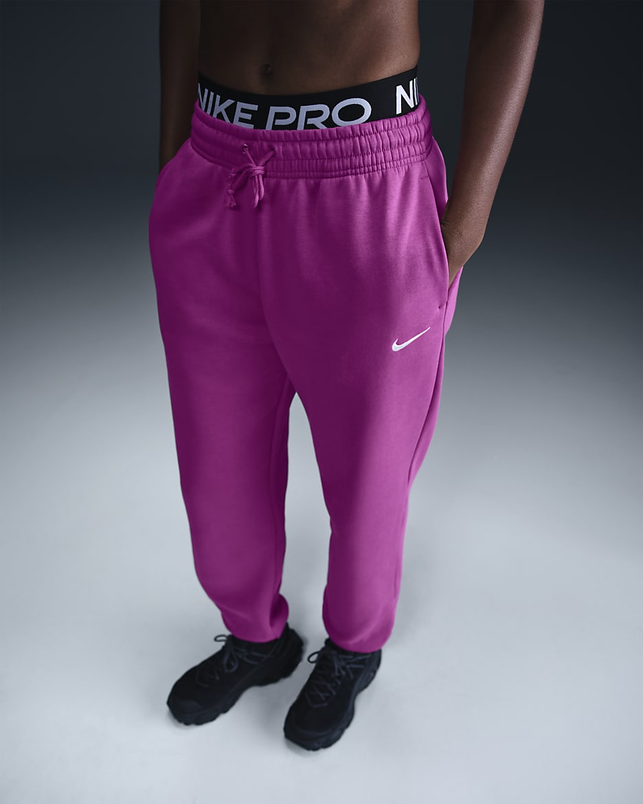 Nike Sportswear Phoenix Fleece Jogger oversize de talle alto - Mujer - Hot Fuchsia/Sail