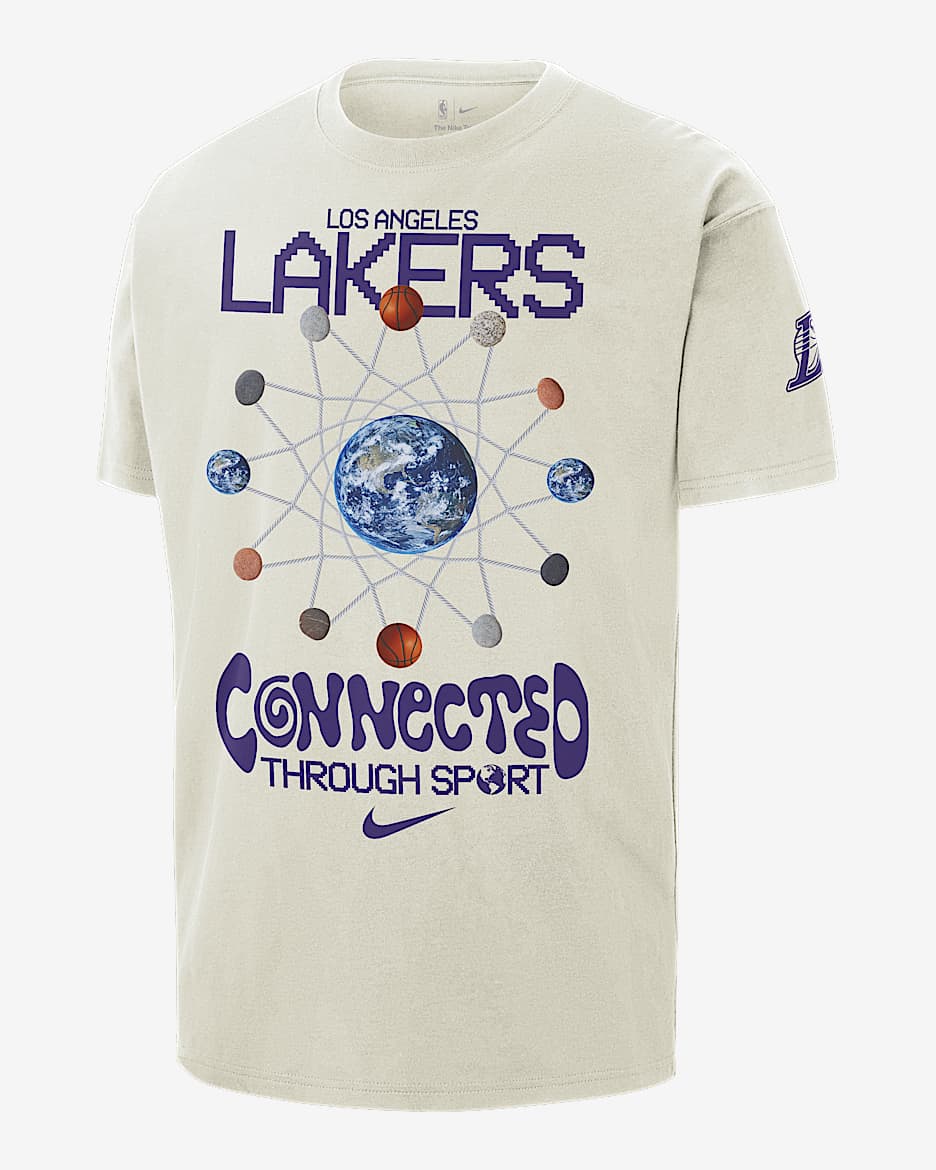 Los Angeles Lakers Courtside Men's Nike NBA Max90 T-Shirt - Pure