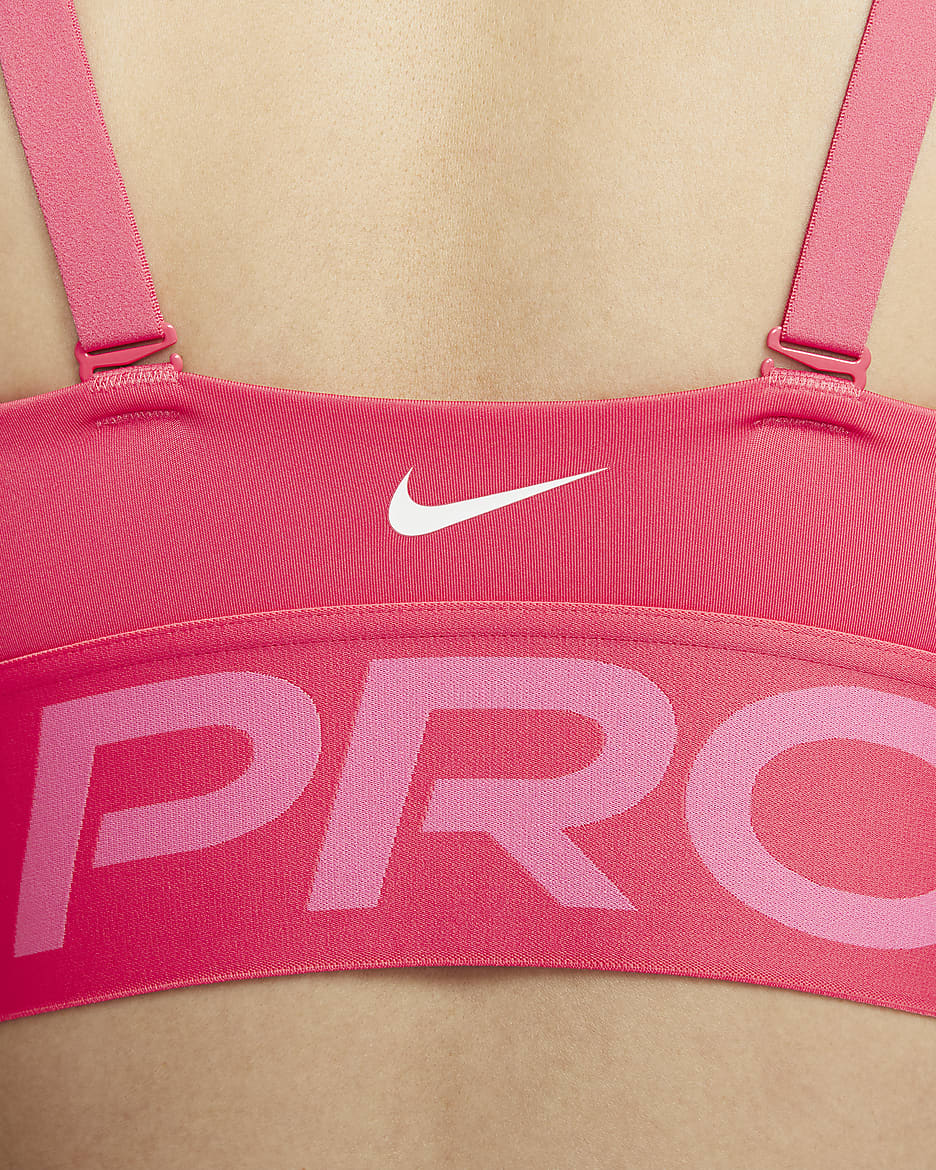 Nike Pro Indy Plunge Women's Medium-Support Padded Sports Bra - Aster Pink/Pinksicle/White