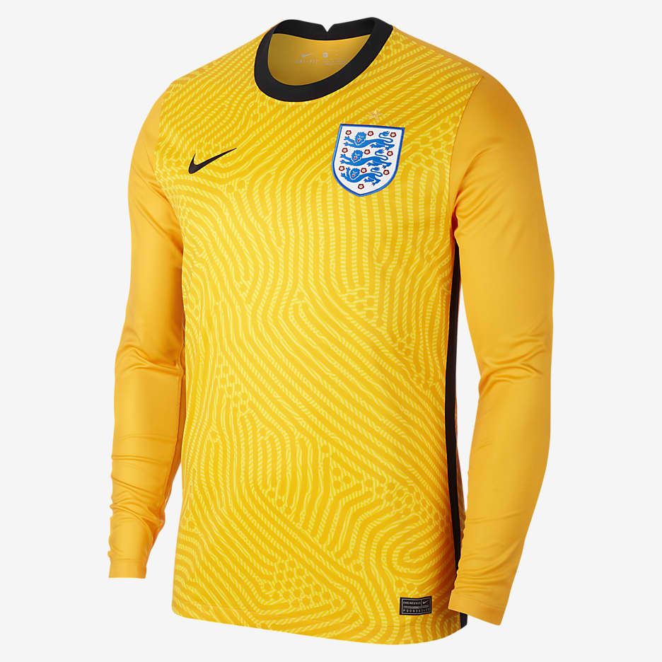 Shorts de fútbol para hombres de arquero 2020 England Stadium - Amarillo tour/Oro universitario/Negro