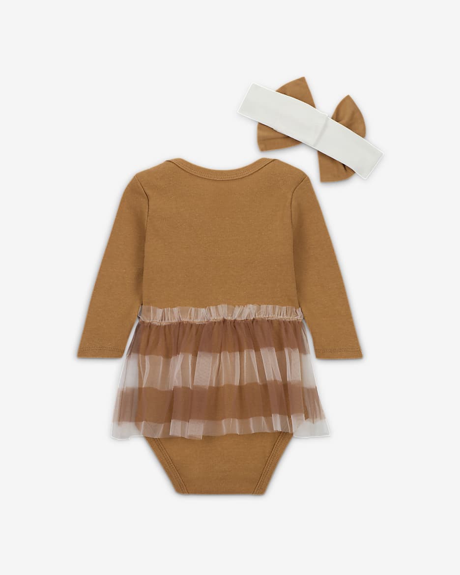 Nike Baby 2-Piece Long Sleeve Bodysuit Set - Flax