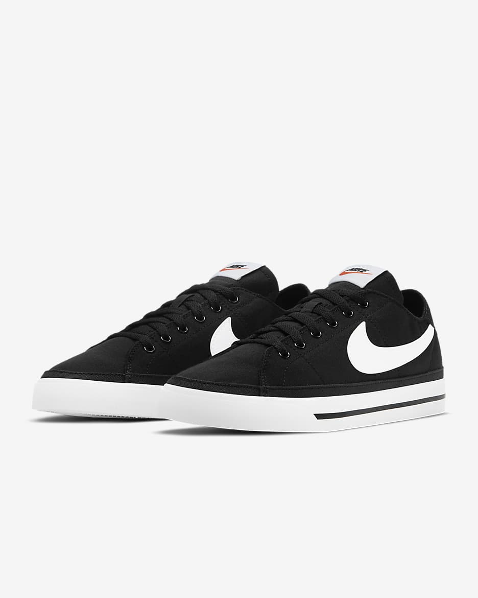 Nike Court Legacy Canvas 女鞋 - 黑色/白色