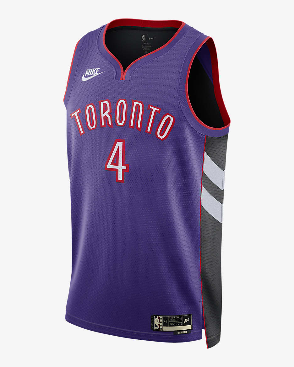 Jersey Nike Dri-FIT de la NBA Swingman para hombre Scottie Barnes Toronto Raptors 2024/25 Hardwood Classics - Morado campo