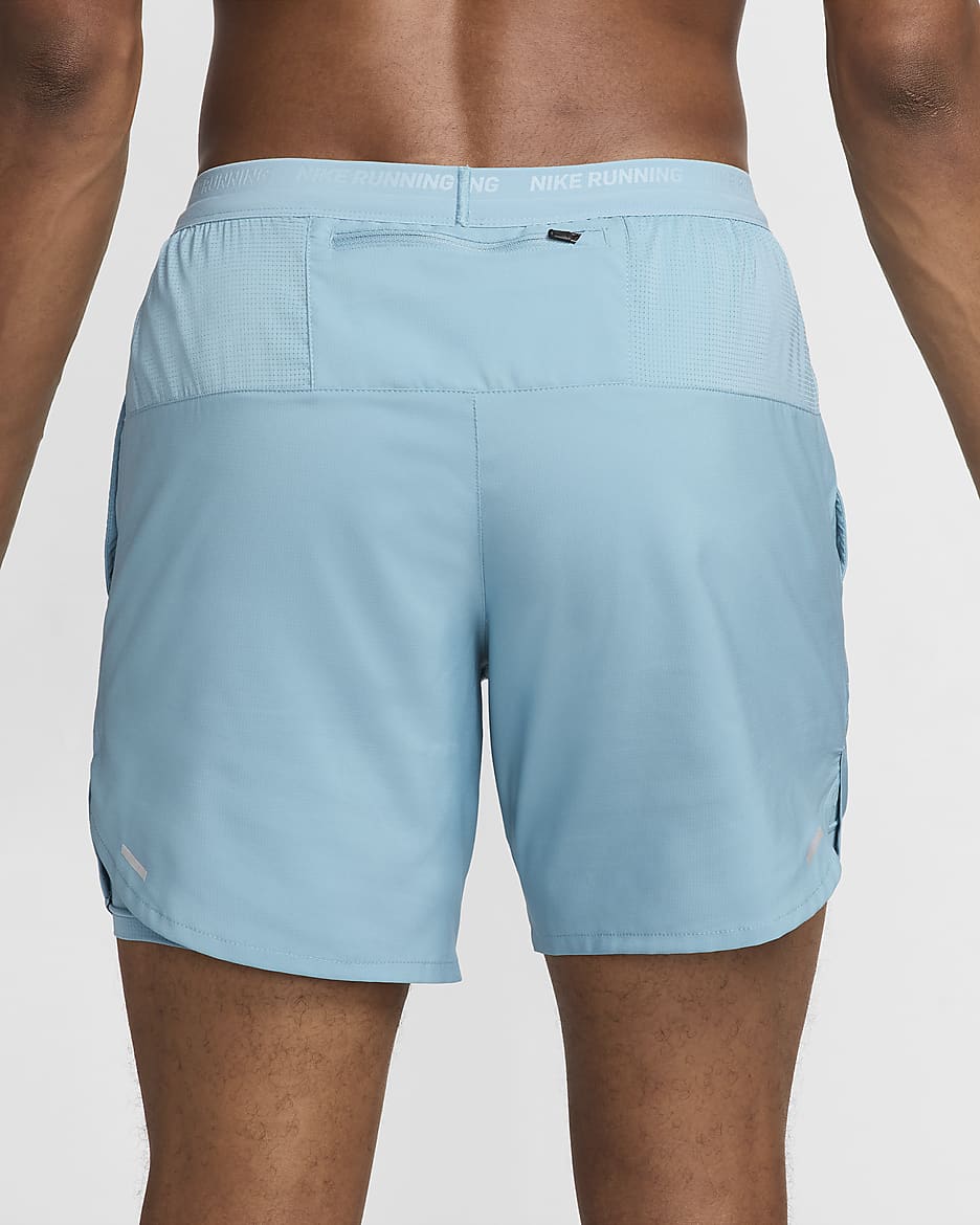 Nike Stride Dri-FIT 2-in-1 hardloopshorts voor heren (18 cm) - Denim Turquoise/Denim Turquoise/Zwart