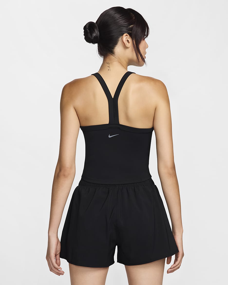 Nike One Fitted Women's Dri-FIT Strappy Cropped Tank Top - Black/Black