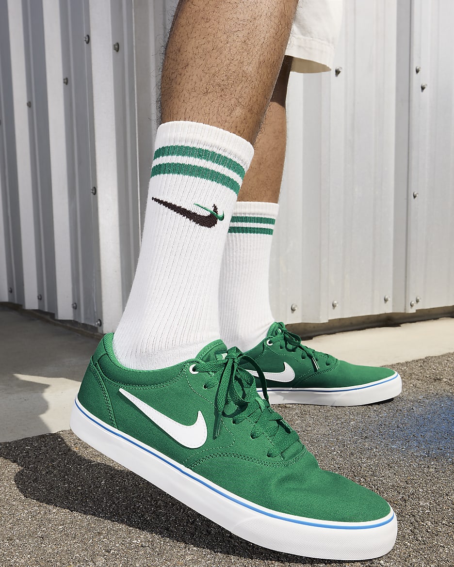 Nike SB Chron 2 Canvas Skate Shoe - Malachite/Malachite/Star Blue/Summit White