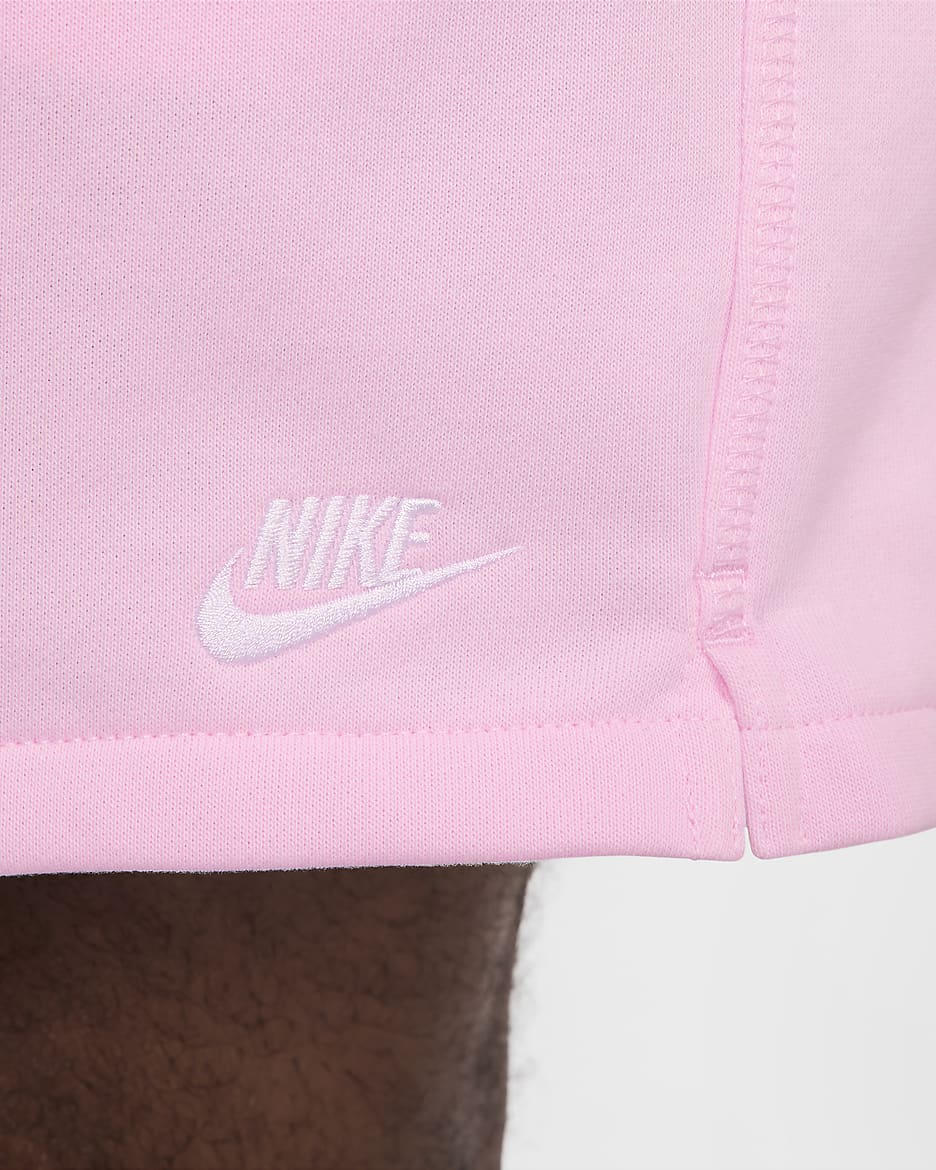 Nike Club Men's French Terry Flow Shorts - Pink Foam/Pink Foam/White