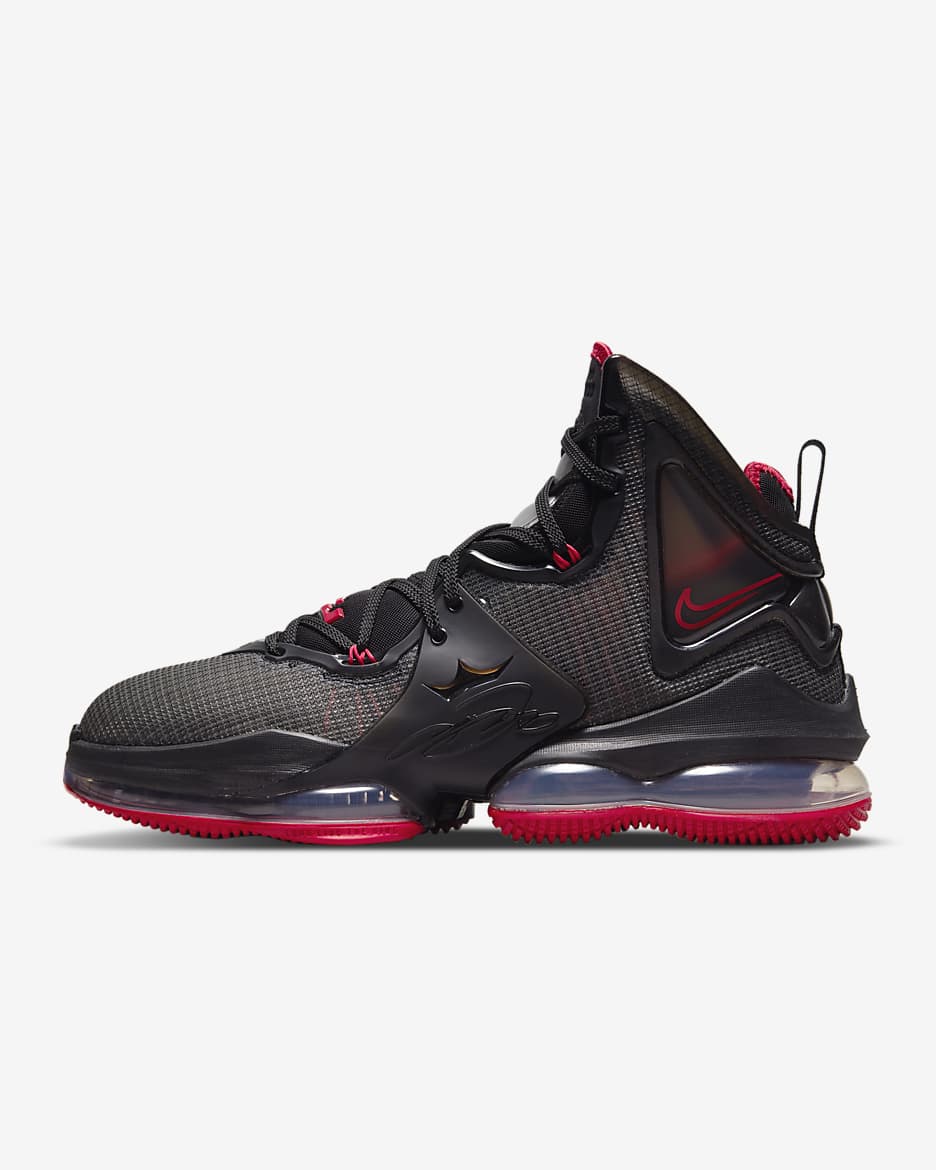 Chaussure de basket LeBron 19 - Noir/University Red/Noir