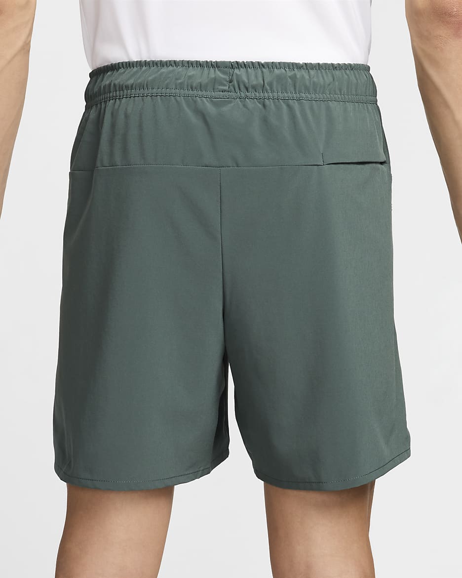 Nike Unlimited Swoosh Men's 7" Dri-FIT Unlined Versatile Shorts - Vintage Green/Black/Black