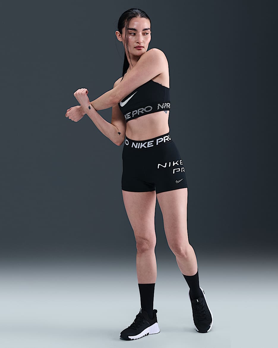 Nike Pro 365 Women's Mid-Rise 3" Shorts - Black/White