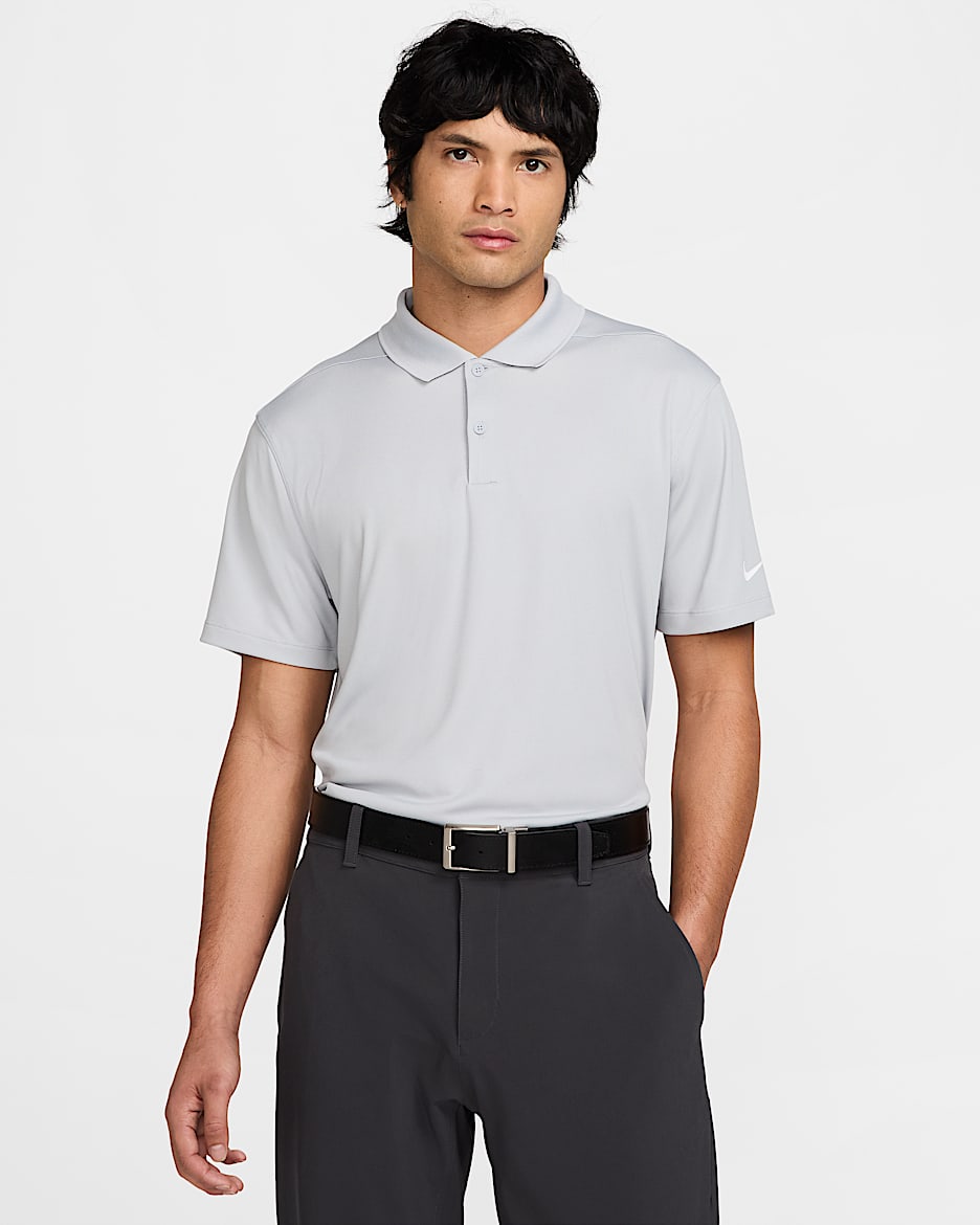 Nike Dri-FIT Victory Men's Golf Polo - Wolf Grey/White