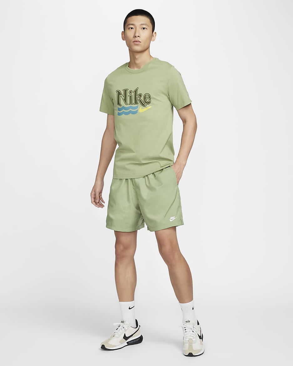 Nike Club Men's Woven Flow Shorts - Oil Green/White