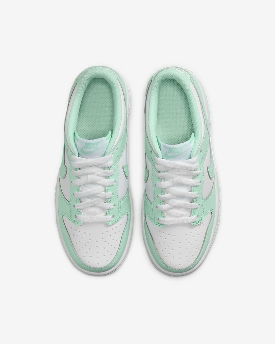 Nike Dunk Low Big Kids' Shoes - White/Mint Foam