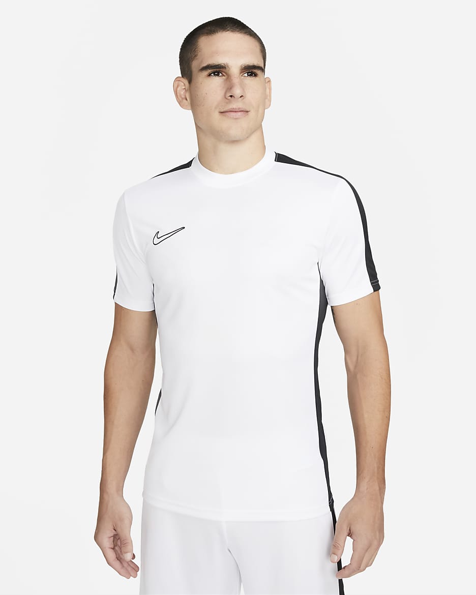 Haut de foot à manches courtes Nike Dri-FIT Academy pour homme - Blanc/Noir/Noir