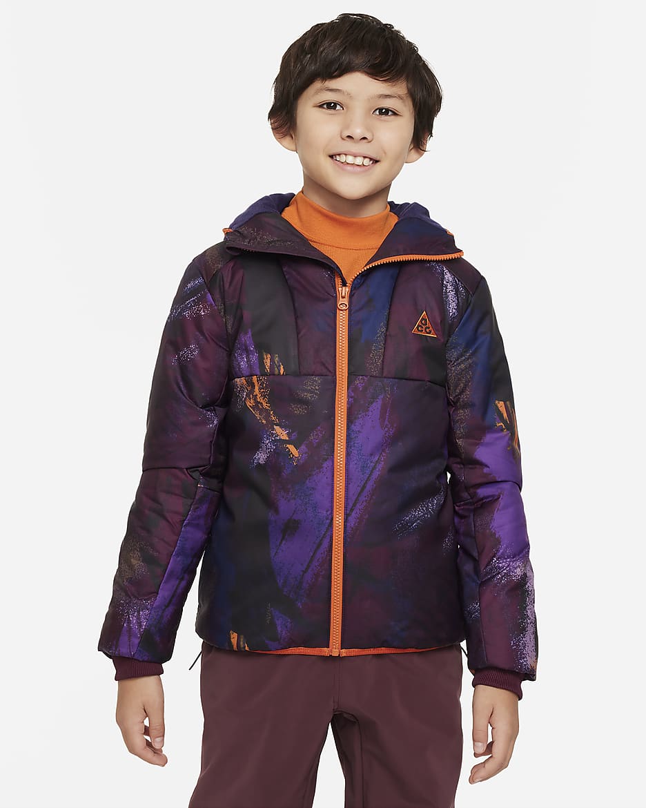 Nike ACG Storm-FIT "Rope De Dope" Big Kids' Loose Jacket - Purple Cosmos/Purple Ink/Campfire Orange