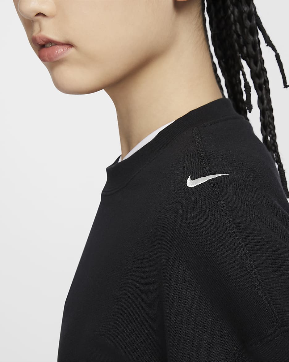 เสื้อ Shrug ผ้าเฟรนช์เทรีขนาดโอเวอร์ไซส์ผู้หญิง Nike Sportswear - ดำ/Sail