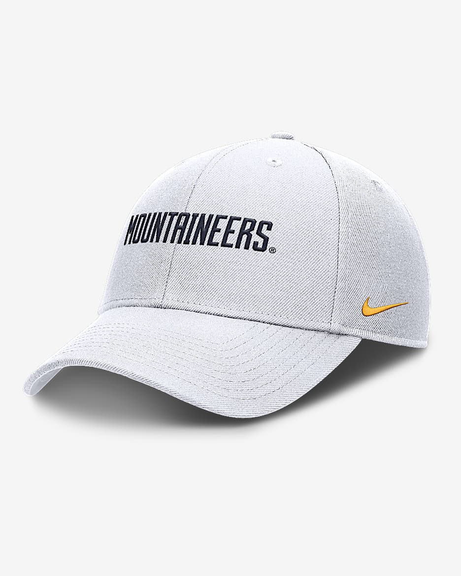 West Virginia On-Field Rise Gameday Men's Nike Dri-FIT College Trucker Adjustable Hat - White