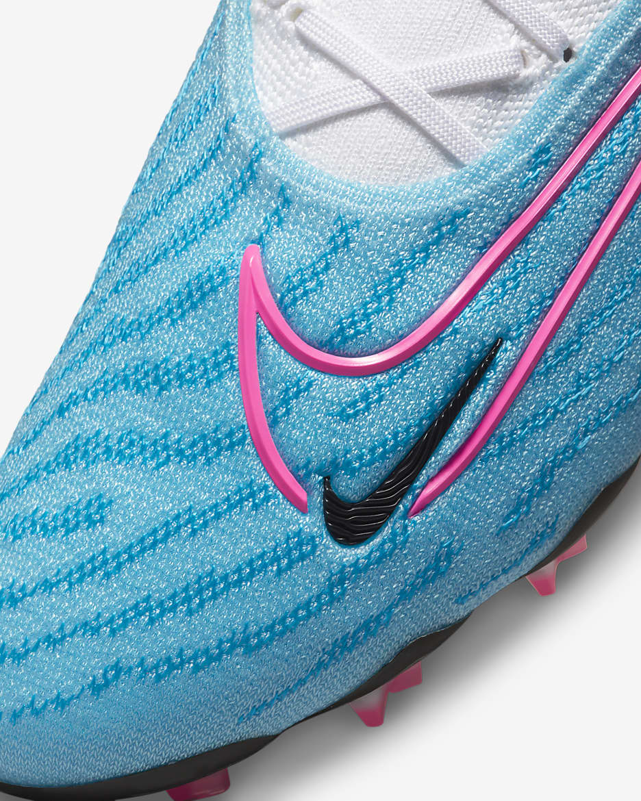 Nike Phantom GX Elite Firm-Ground Low-Top Soccer Cleat - Baltic Blue/White/Laser Blue/Pink Blast