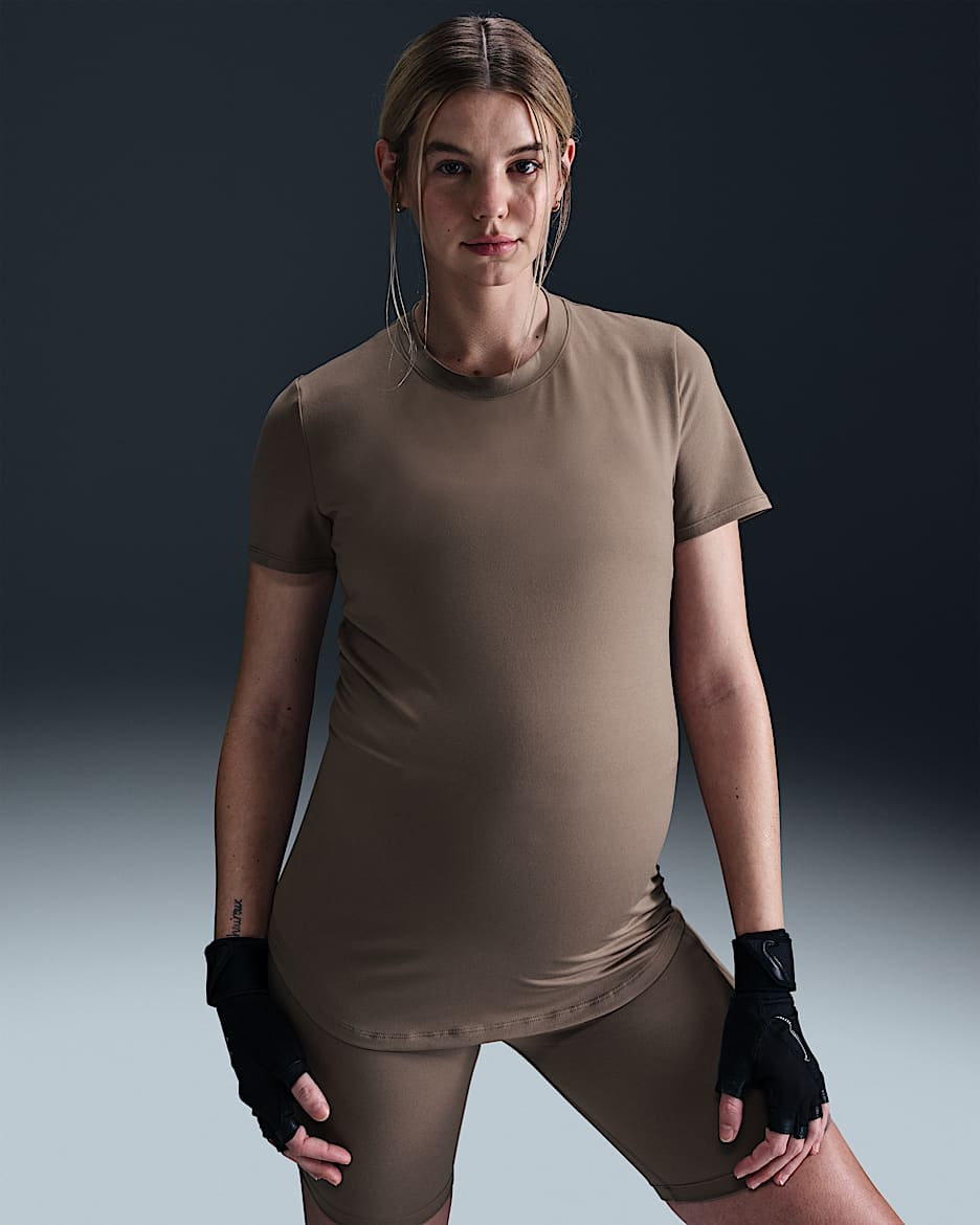 Haut sans manches coupe slim Dri-FIT Nike (M) One pour femme (maternité) - Mink Brown