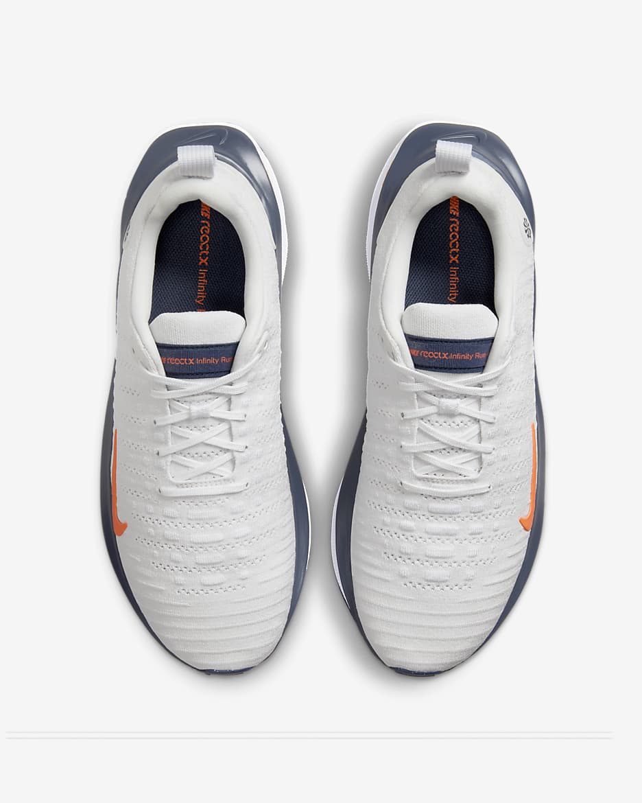 Tenis de correr en carretera para hombre Nike InfinityRN 4 - Tinte platino/Trueno azul/Blanco cumbre/Naranja total