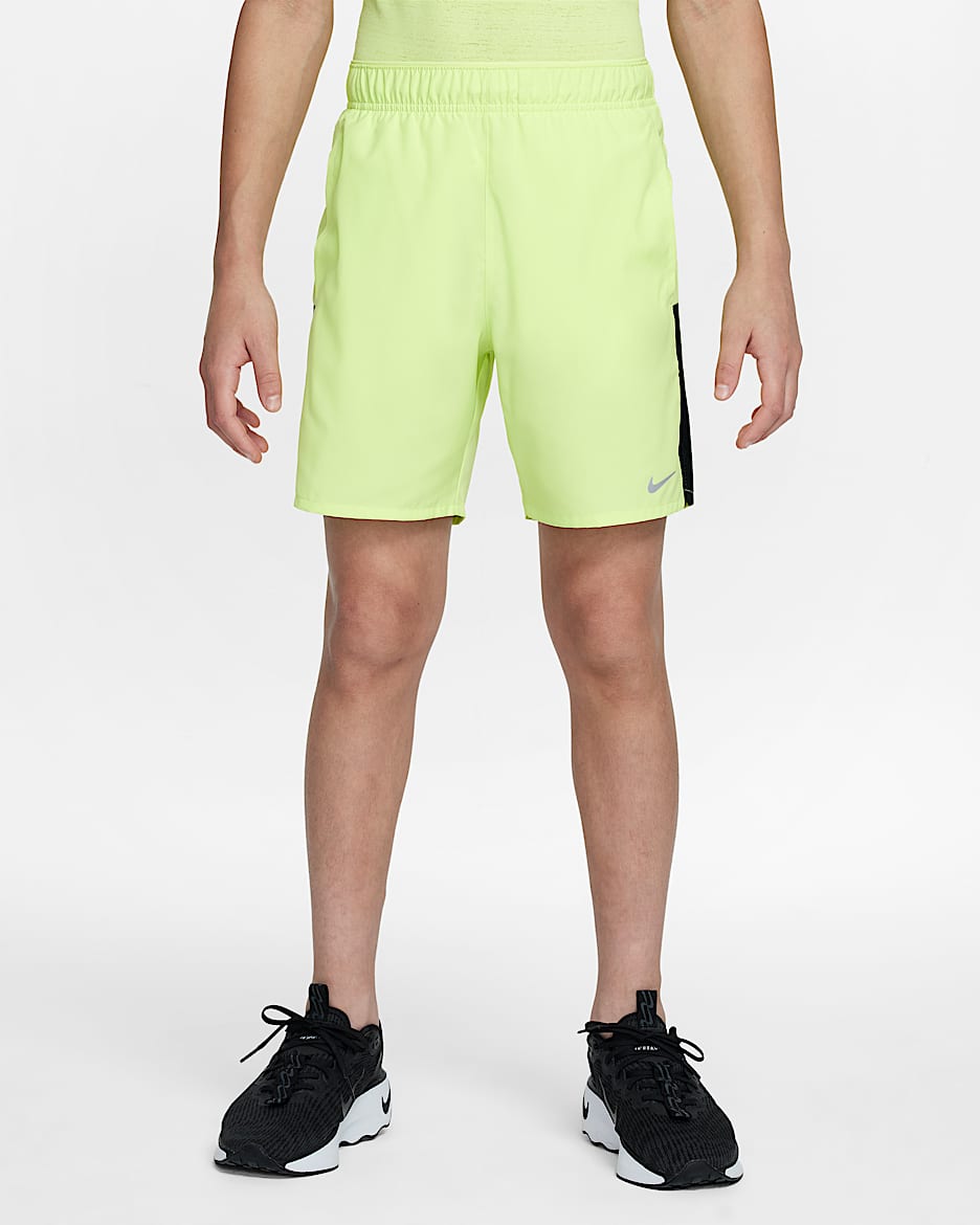 Short de training Nike Dri-FIT Challenger pour ado (garçon) - Light Lemon Twist/Noir