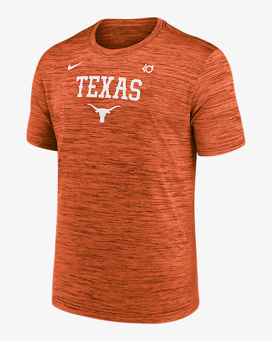Playera universitaria Nike Dri-FIT para hombre Texas Sideline Velocity - Naranja quemado