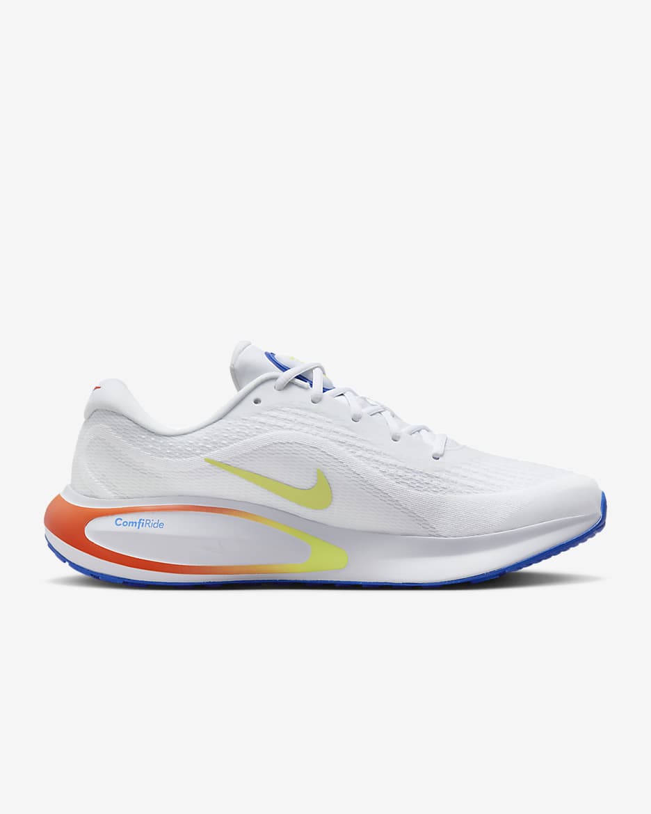 Tenis de correr en carretera para hombre Nike Journey Run - Gris fútbol/Blanco/Mango salvaje claro/Azul carrera