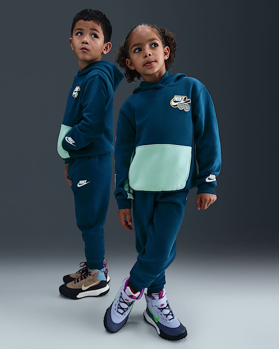 Nike Little Kids' Fleece Pullover Hoodie and Joggers Set - Blue Force