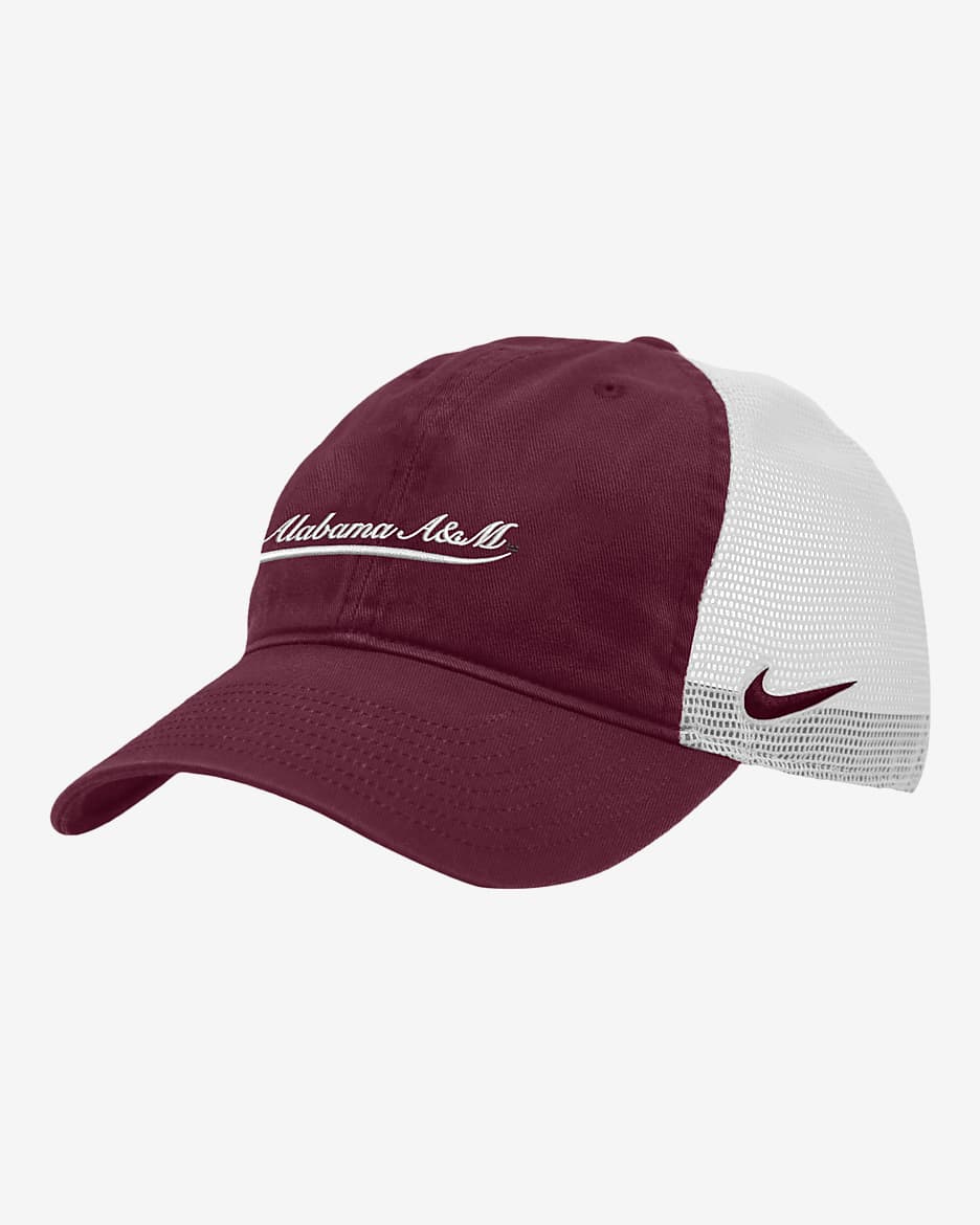 Alabama A&M Heritage86 Nike College Trucker Hat - Dark Maroon