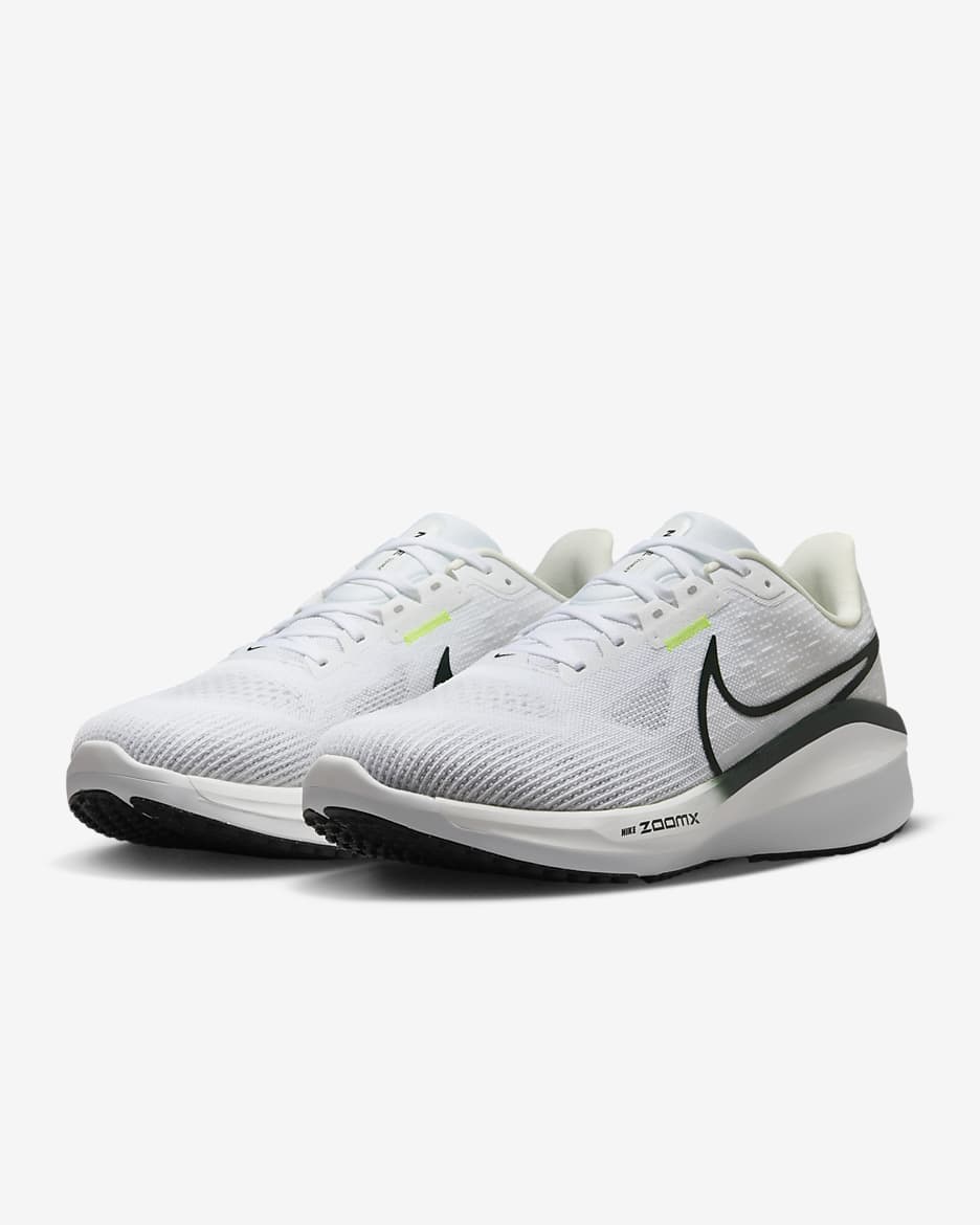 Tenis de correr en carretera para hombre Nike Vomero 17 - Blanco/Vela/Volt/Verde pro