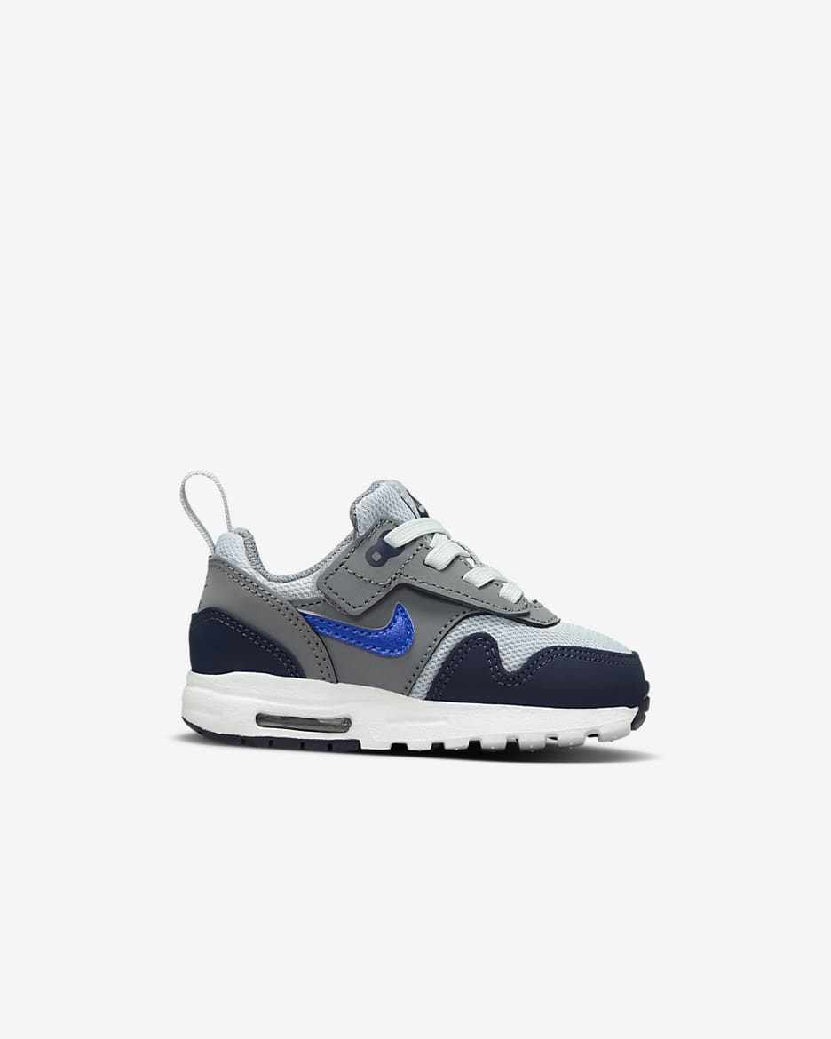 Air Max 1 EasyOn Baby/Toddler Shoes - Smoke Grey/Wolf Grey/Obsidian/Racer Blue