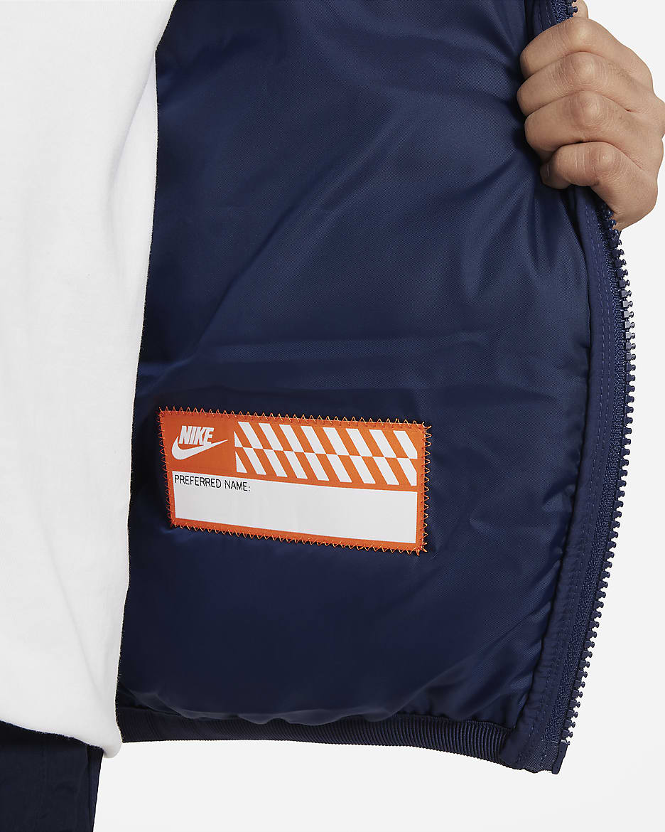 Veste à capuche ample Nike Sportswear Lightweight Synthetic Fill pour ado - Midnight Navy/Midnight Navy/Blanc