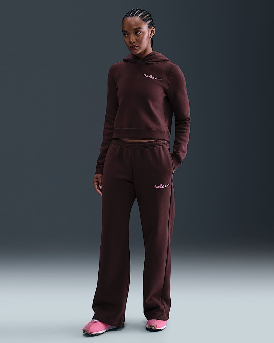 Nike Sportswear Phoenix Fleece Women's Straight-Leg Sweatpants - Burgundy Crush