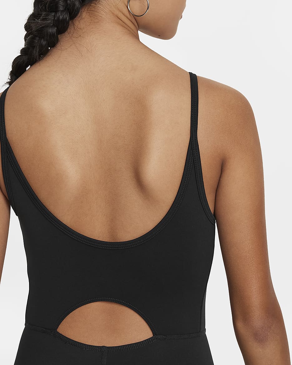 Mono para niña talla grande Nike Dri-FIT One - Negro