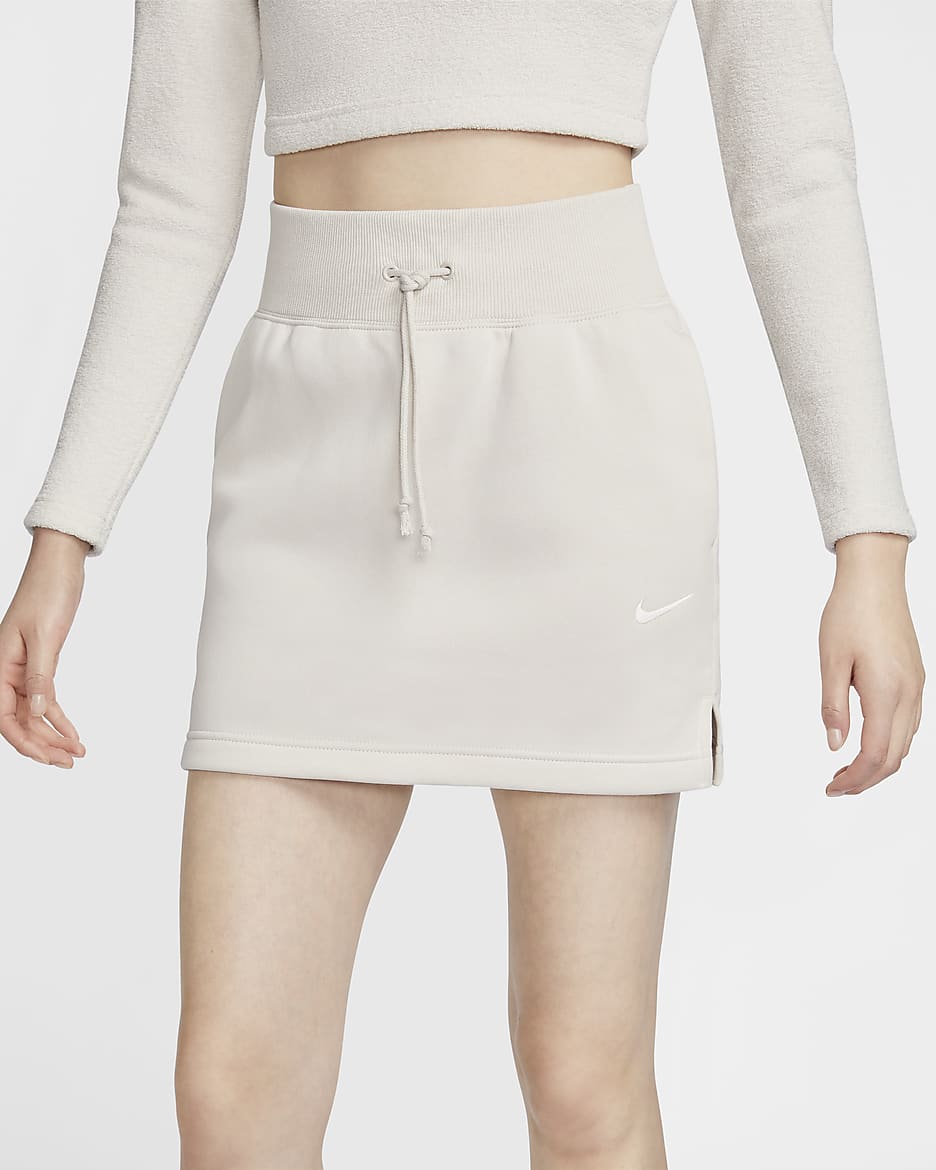 Nike Sportswear Phoenix Fleece Women's Slim Mini Skirt - Light Orewood Brown/Sail