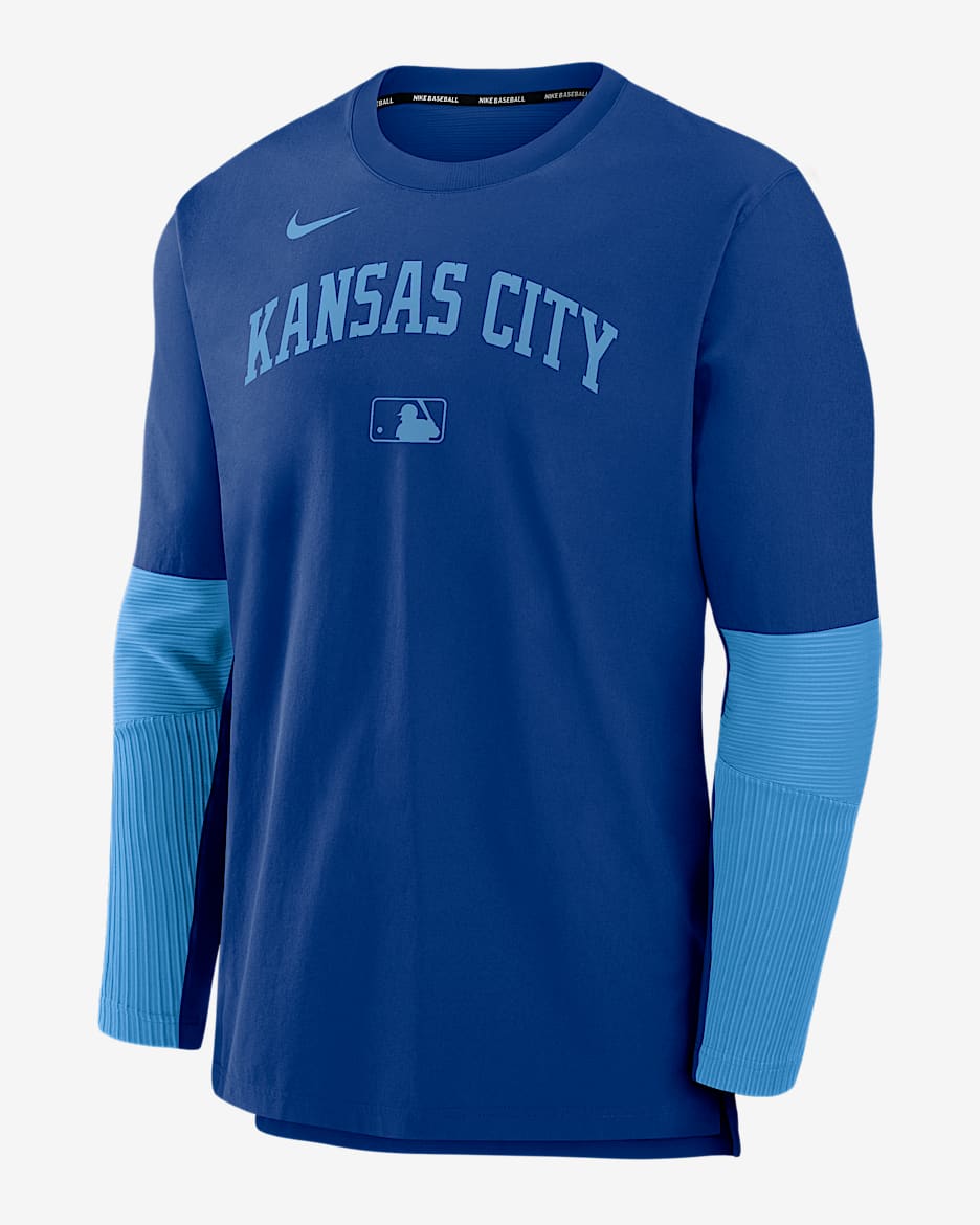 Kansas City Royals Authentic Collection Player Men's Nike Dri-FIT MLB Pullover Sweatshirt - Royal