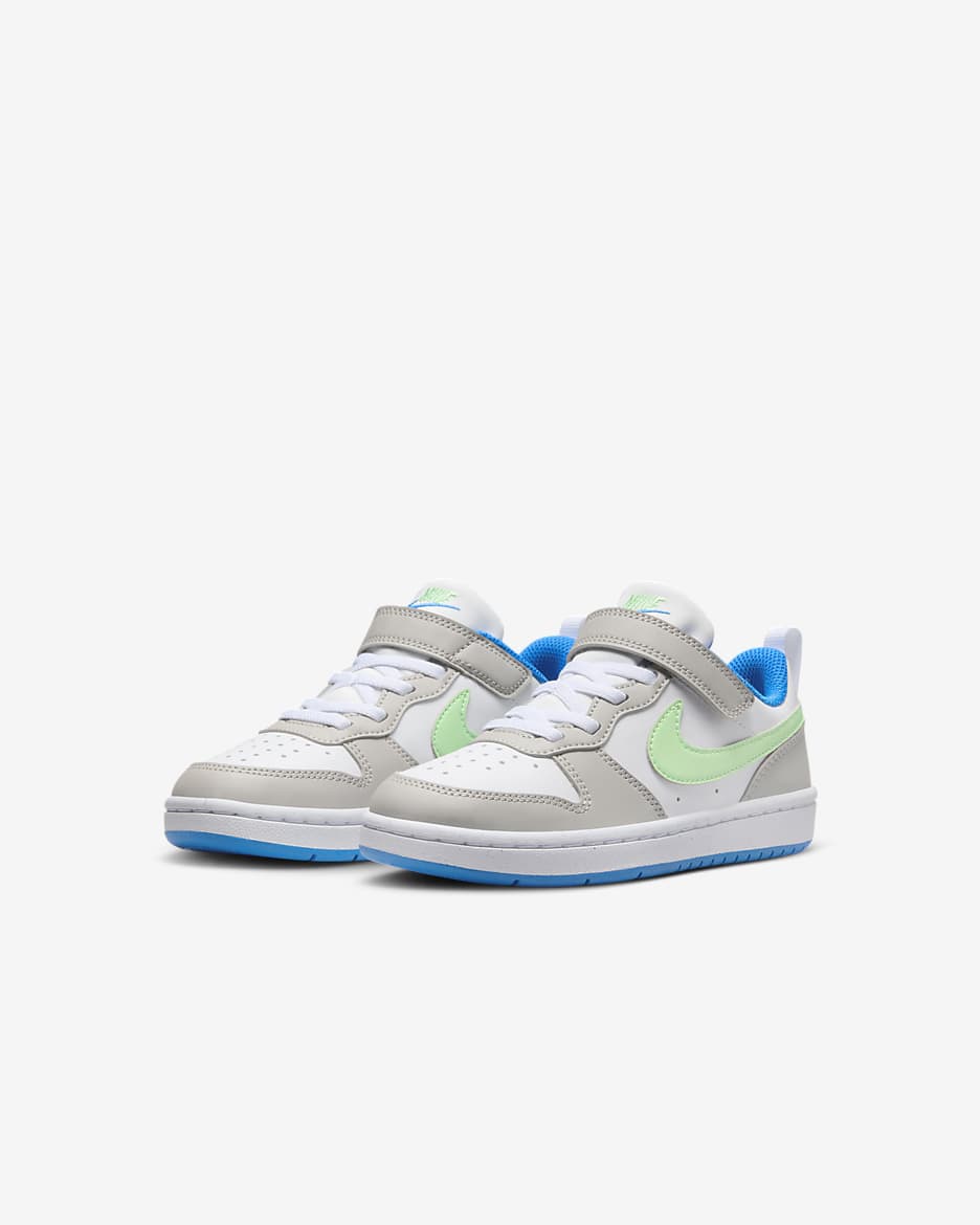 Nike Court Borough Low Recraft Little Kids' Shoes - Light Iron Ore/White/Photo Blue/Vapor Green