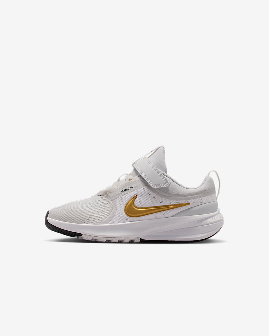 Nike Star Runner 5 Laufschuh (jüngere Kinder) - Platinum Tint/Schwarz/Metallic Gold