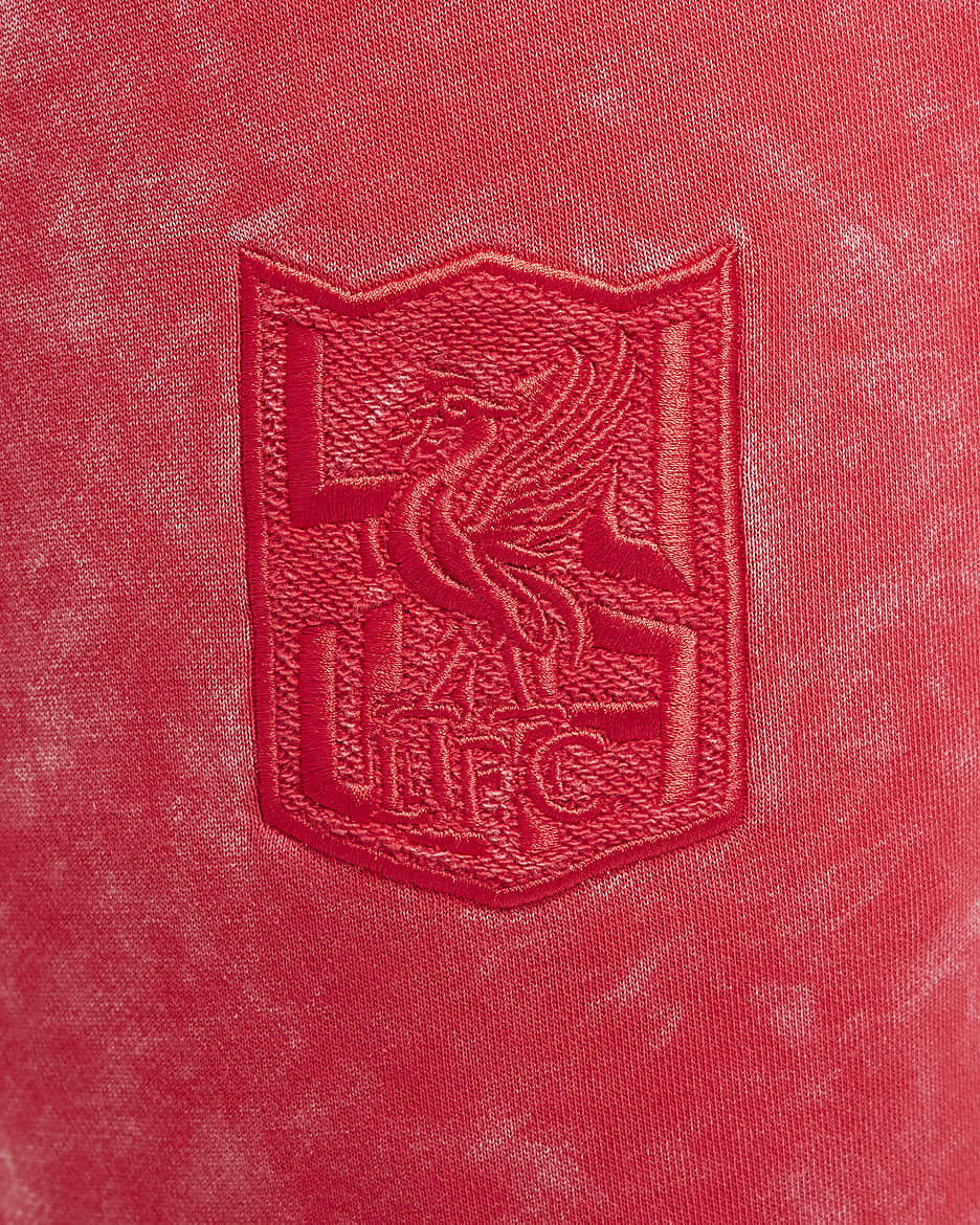 Męskie spodnie piłkarskie Nike Liverpool F.C. Club (wersja trzecia) - University Red/Czerń