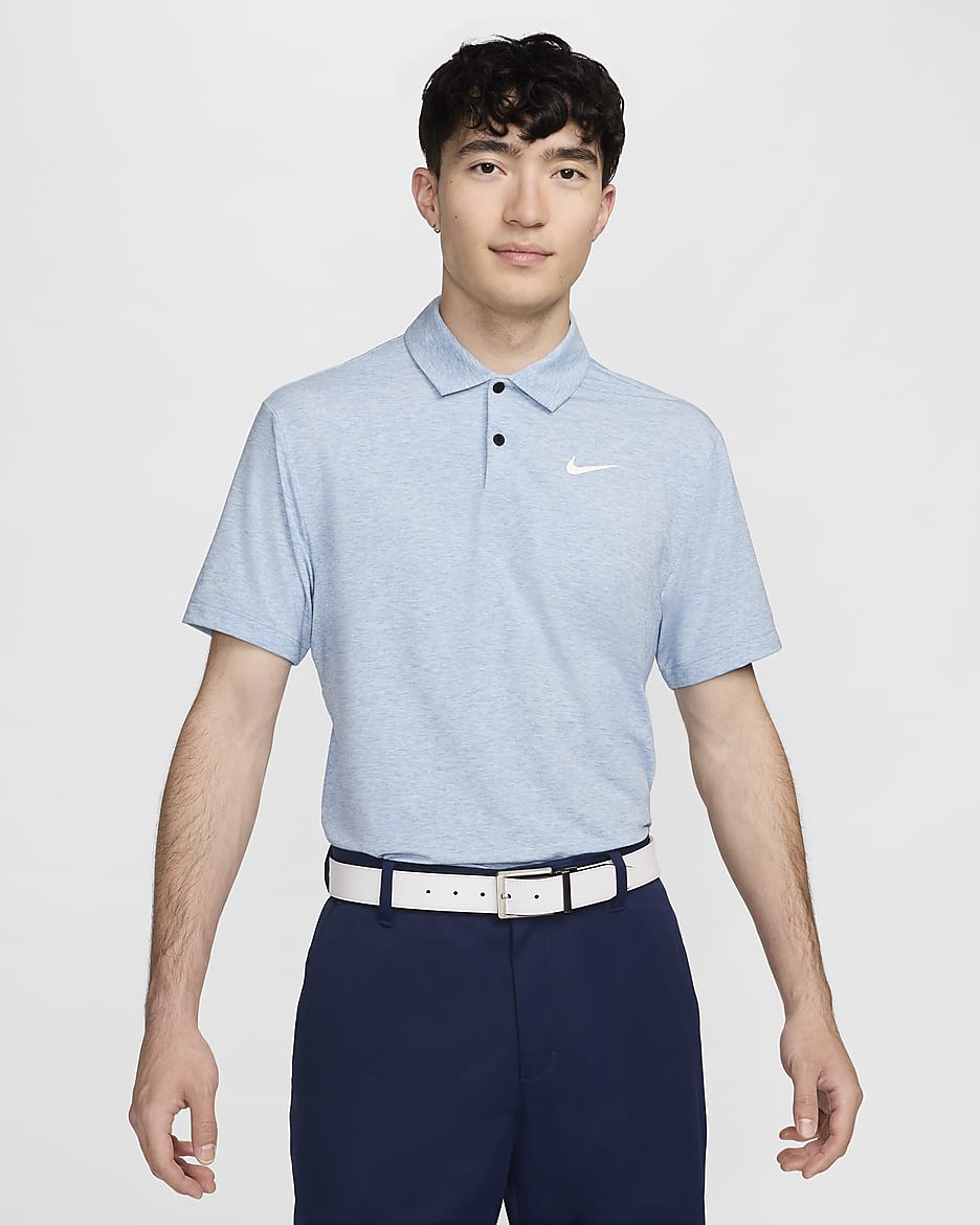 เสื้อโปโลกอล์ฟผู้ชาย Nike Dri-FIT Tour - Aegean Storm/ขาว